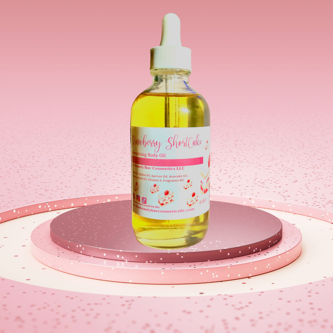 Indulge in sweet moments with Wild Plus strawberry shortcake body oil , body juice oil